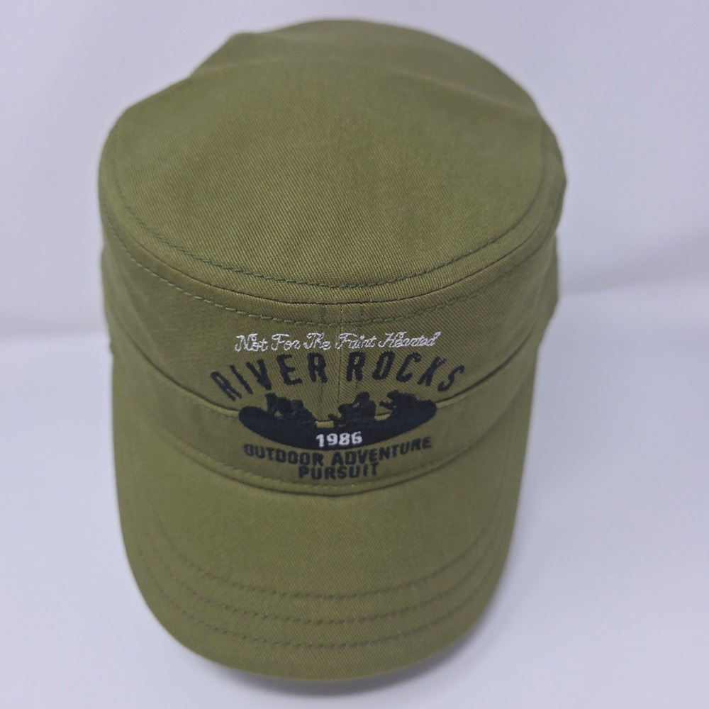 River Rocks Cadet Hat 56cm Outdoor Adventure Twill Military Cap Green NEW